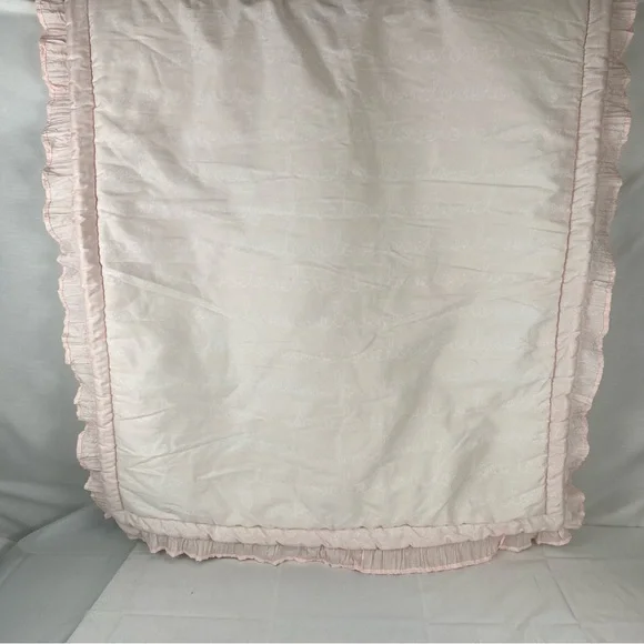 Lambs & Ivy Baby Blanket Pink Gold Confetti Heart Ruffle Trim 2016 - Picture 8 of 13